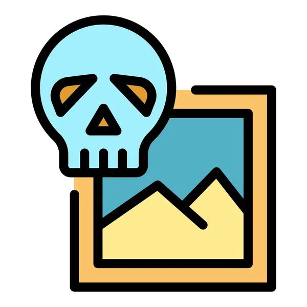 Hacking malware ikona kolor zarys wektor — Wektor stockowy