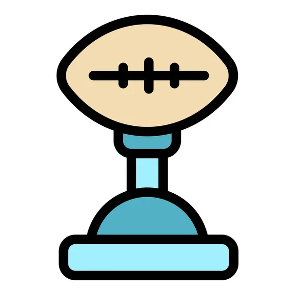 Handbal trofee pictogram kleur omtrek vector — Stockvector