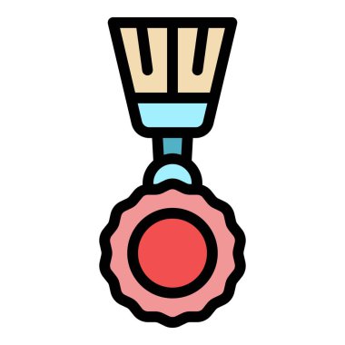 Madalya ikonu renk ana hatları vektörü