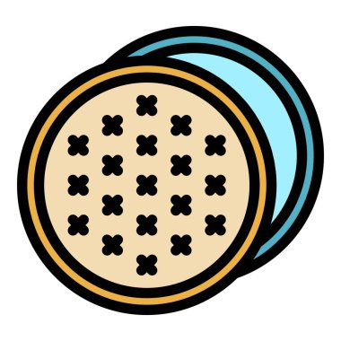 Manikür aracı simgesi renk ana hatları vektörü