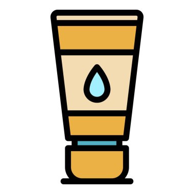 Çivi jeli simgesi renk ana hatları vektörü