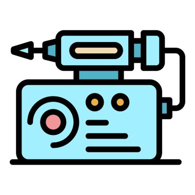 Manikür makinesi renk ana hatları vektörü