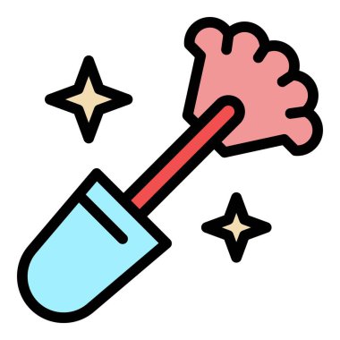 Manikür fırçası renk ana hatları vektörü