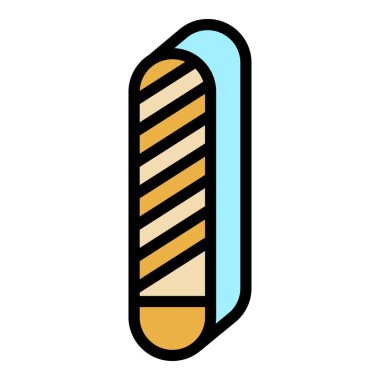 Manikür tampon ikonu renk ana hatları vektörü