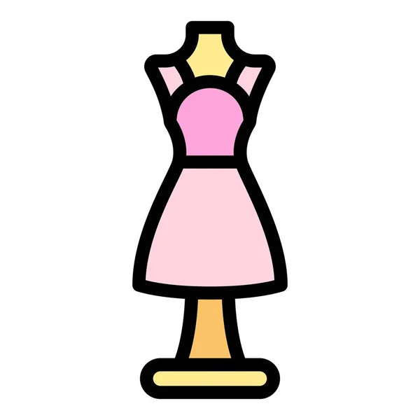 Vestido de novia icono color contorno vector — Archivo Imágenes Vectoriales