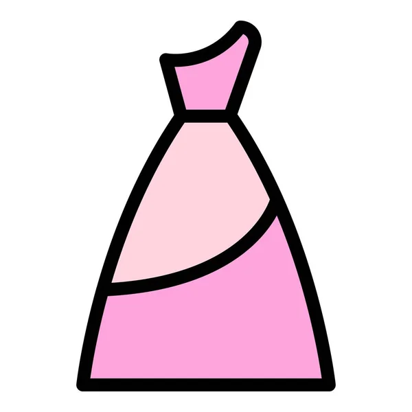 Sukienka zaręczynowa ikona kolor zarys wektor — Wektor stockowy