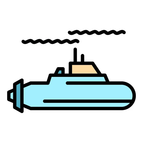 Océano submarino icono color contorno vector — Vector de stock