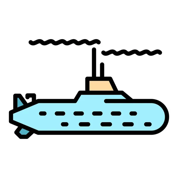 Agua submarino icono color contorno vector — Vector de stock