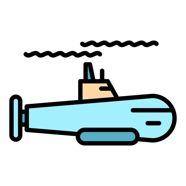 Submarine transport icon color outline vector — Stock Vector