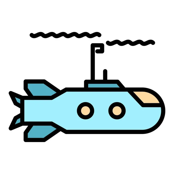 Arma submarina icono color contorno vector — Vector de stock