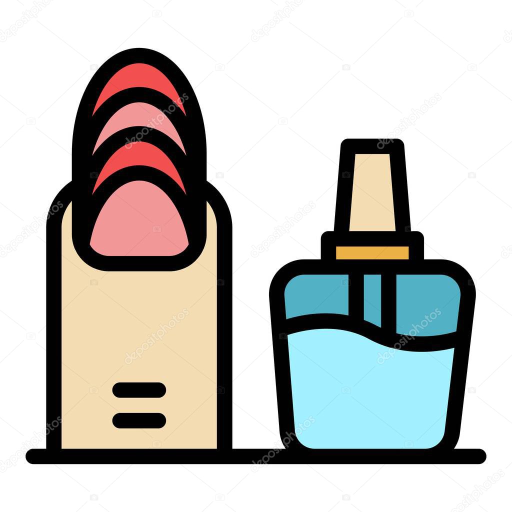 Nail shape icon color outline vector