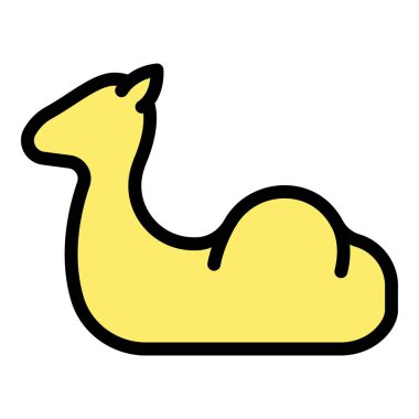 Kum deve simgesi renk ana hatları vektörü