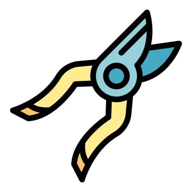 Pruners simgesi renk ana hatları vektörü