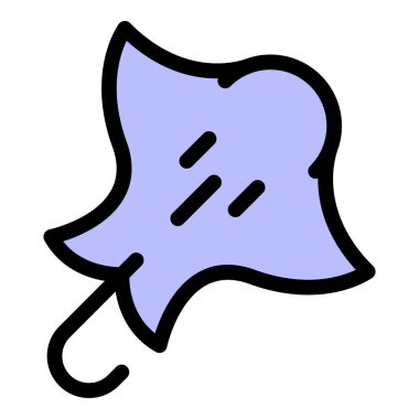 Deniz manta balığı simgesi renk ana hatları vektörü