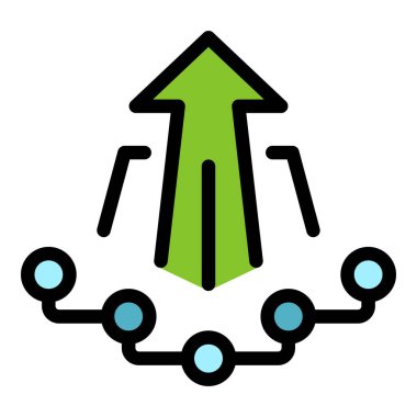 Kariyer oku simgesi renk ana hatları vektörü