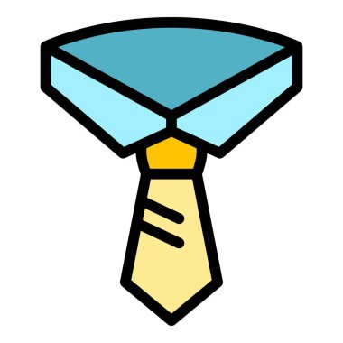 Kariyer kravat simgesi renk ana hatları vektörü