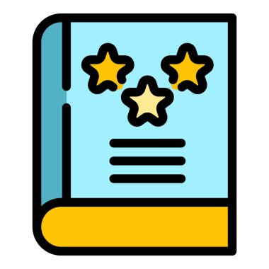 Kariyer kitabı simgesi renk ana hatları vektörü