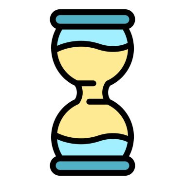 Kariyer kum saati simgesi renk ana hatları vektörü