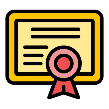 Kariyer sertifikası renk ana hatları vektörü
