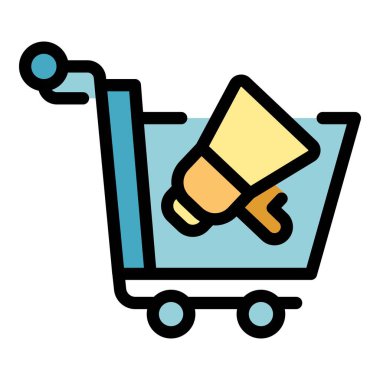 Kampanya simgesi renk ana hatları vektörü tanıtılıyor