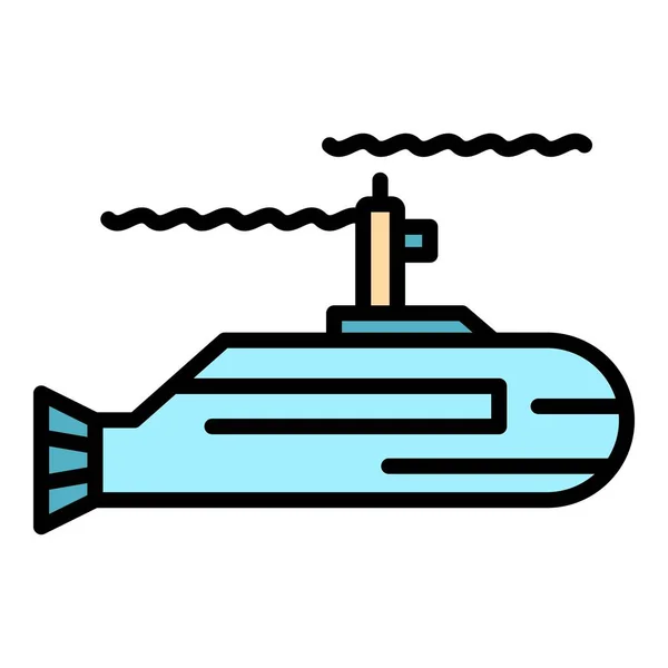 Force ubåt ikon färg kontur vektor — Stock vektor