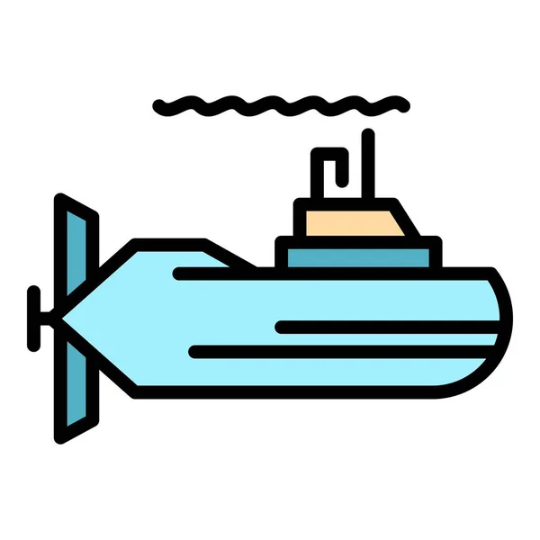 Periskop-U-Boot-Symbol Farbumrissvektor — Stockvektor
