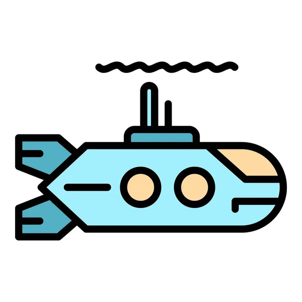 Potencia submarino icono color contorno vector — Vector de stock