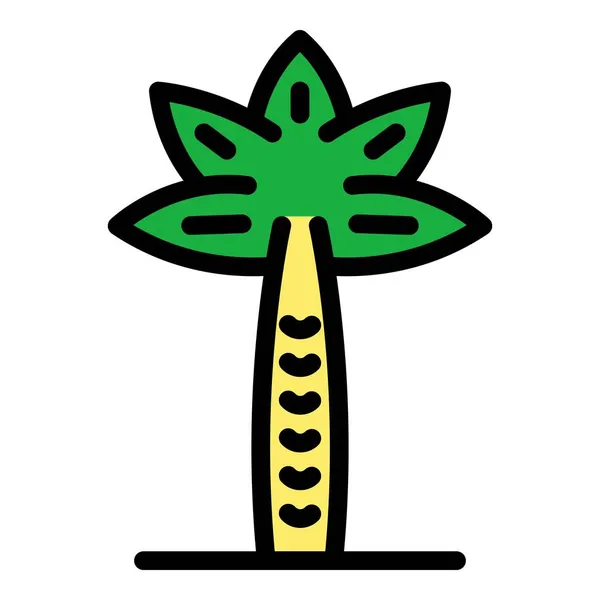 Ikona koloru palmy zarys wektor — Wektor stockowy