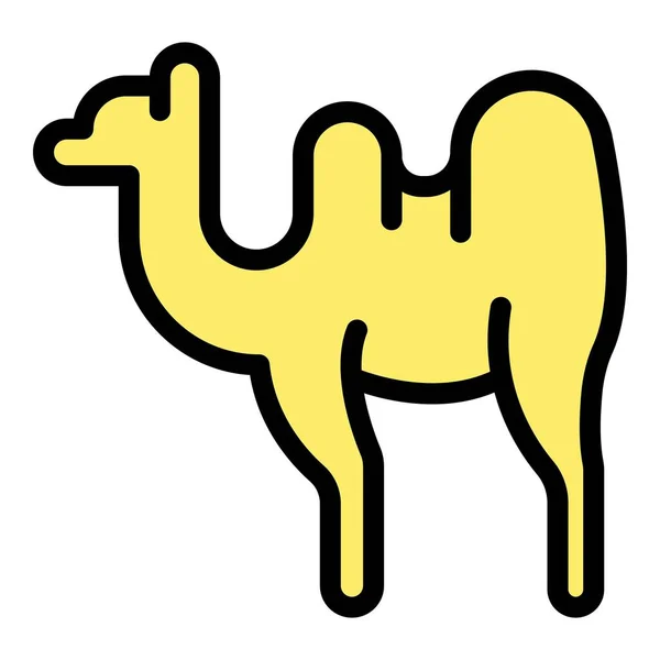 Caravan kameel pictogram kleur omtrek vector — Stockvector