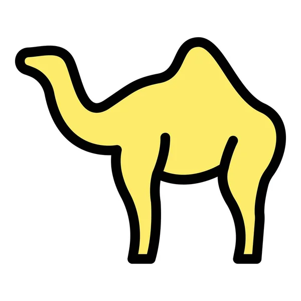 Zoo kameel pictogram kleur omtrek vector — Stockvector