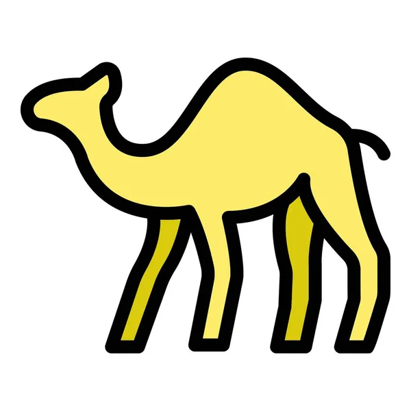 Chevauchement camel icône couleur contour vecteur — Image vectorielle