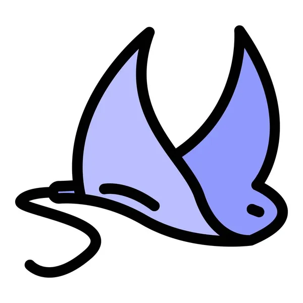 Manta ray icon color outline vector — Stock Vector