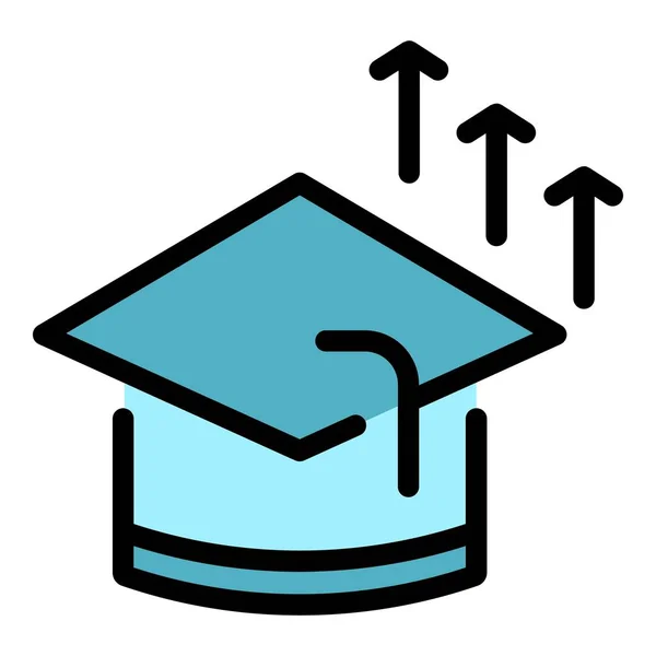 Étudiant carrière icône couleur contour vecteur — Image vectorielle