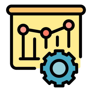 Kampanya analiz simgesi renk ana hatları vektörü