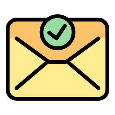 Zarf kampanya simgesi renk ana hatları vektörü