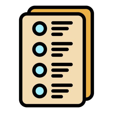 Demokrasi oylama formu renk ana hatları vektörü