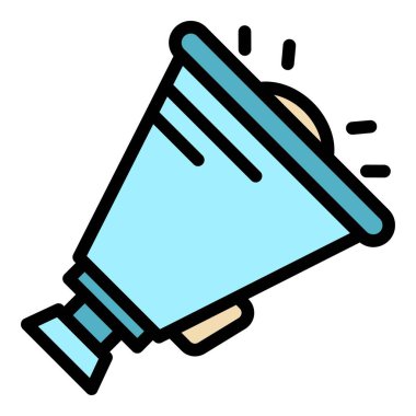 Demokrasi hoparlör ikonu renk ana hatları vektörü