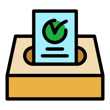 Oylama politikası demokrasi simgesi renk ana hatları vektörü