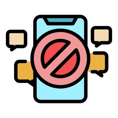 Telefon demokrasi simgesi renk ana hatları vektörü