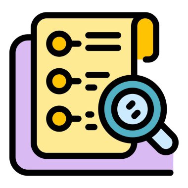 Hasta analiz simgesi renk ana hatları vektörü