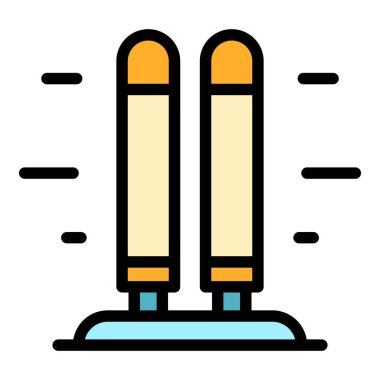 Baktericidal ışık simgesi renk ana hatları vektörü