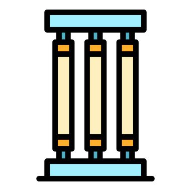 Antibakteriyel UV lamba simgesi renk dış hat vektörü