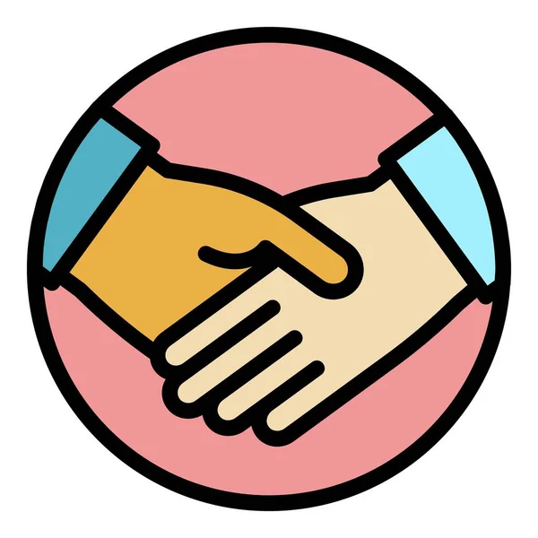Democracy handshake icon color outline vector — Stock Vector