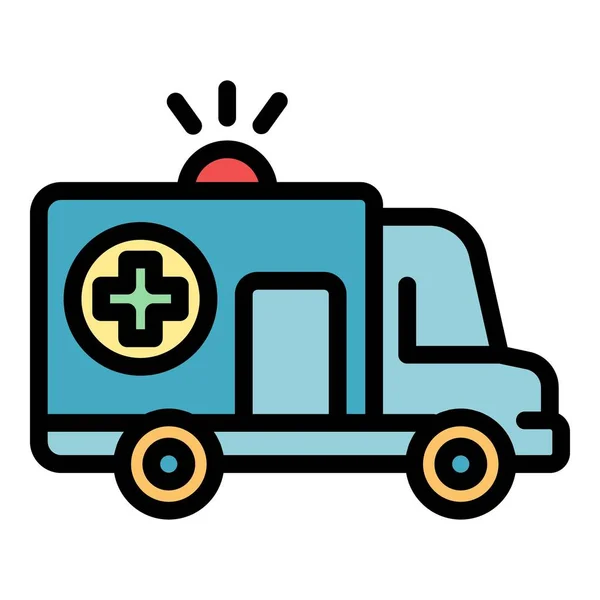 Medical car icon color outline vector — Stock Vector