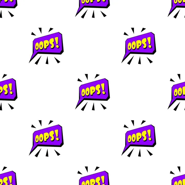 Oops sound effect pattern seamless vector — Stock Vector