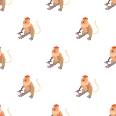 Nazalis maymun desenli kusursuz vektör