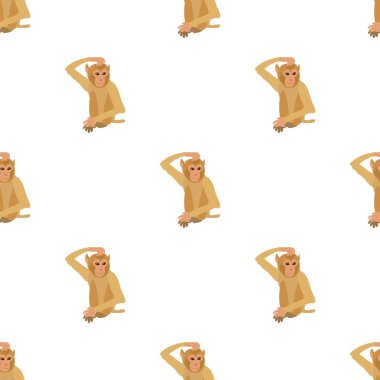 Kara kara düşünen maymun desenli kusursuz vektör