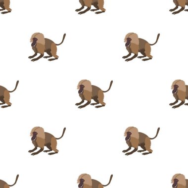 Gelada maymun desenli kusursuz vektör