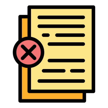 Elektronik kağıt simgesi renk ana hatları vektörü