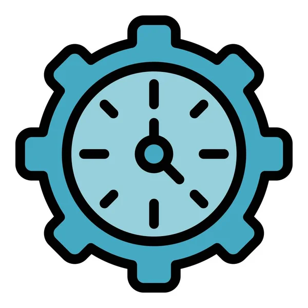 Вектор кольорового контуру піктограми колеса годинника — стоковий вектор